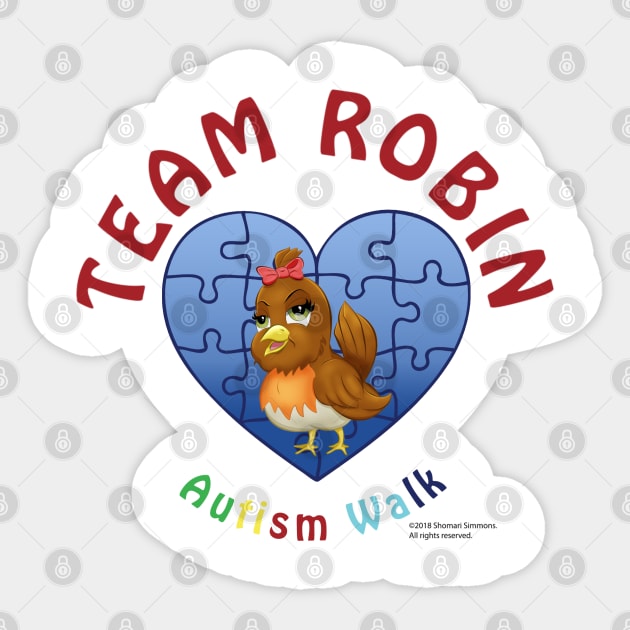 TEAM ROBIN Autism Walk Tee Sticker by illykid